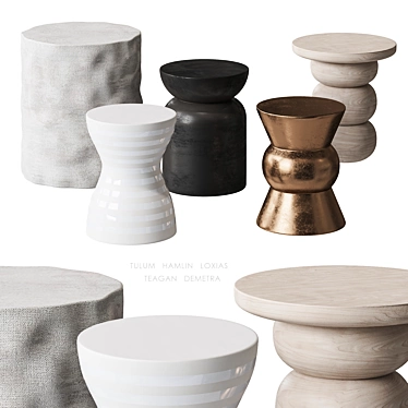 Contemporary Marble End Tables 3D model image 1 