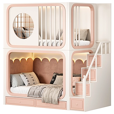 Bunk Kids Bed, 3D Model 3D model image 1 