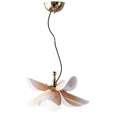 Elegant Blossoms Porcelain Pendant Lamp 3D model image 1 