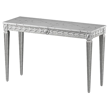 Eloquent Astrid Console: Taupe & White 3D model image 1 