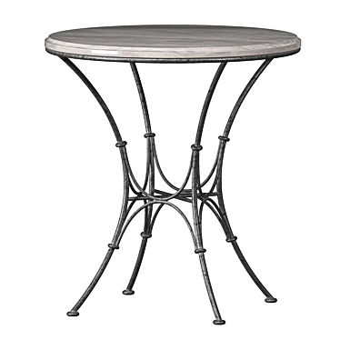 Parisian Antique Steel Side Table 3D model image 1 