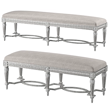 Eloquence Constance Bench in Fog Linen 3D model image 1 