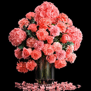 Pink Blossom Floral Arrangement 3D model image 1 