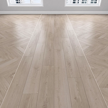 Oak Parquet Flooring Set 3D model image 1 