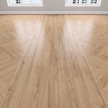 Oak Parquet Flooring Set 3D model image 1 