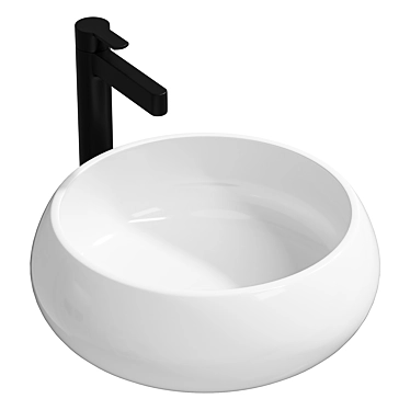  Sleek Ceramic Sink Vanity Fixture 3D model image 1 