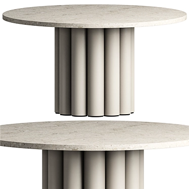 Elegant Round Dining Table AMBON 3D model image 1 