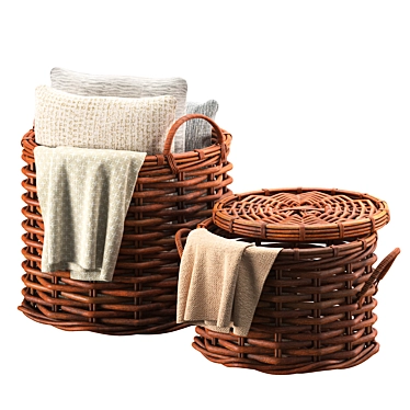 Chunky Rattan Baskets with Pillows