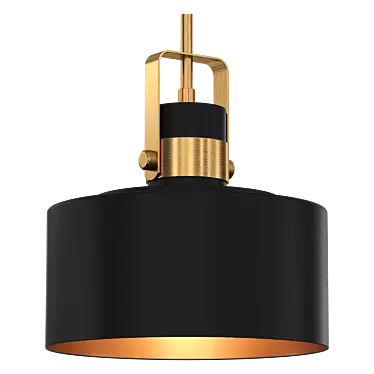 Courtney Soft Gold Black Pendant 3D model image 1 