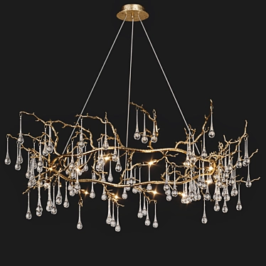 Modern Brass Crystal Chandelier 3D model image 1 