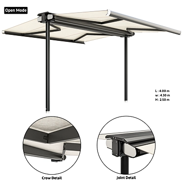 Dual Mode Outdoor Sunshade 3D model image 1 