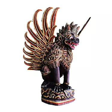 Bali Winged Lion Art Scans 3D model image 1 