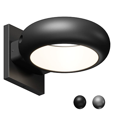 Modern Aluminum Ring LED Wall Sconce 3D model image 1 