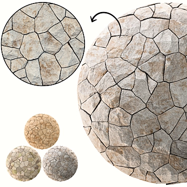 High-detail Stone Wall 07 Texture 3D model image 1 