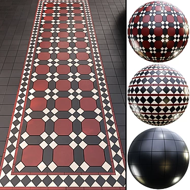 Victorian Seamless PBR Floor Materials 3D model image 1 