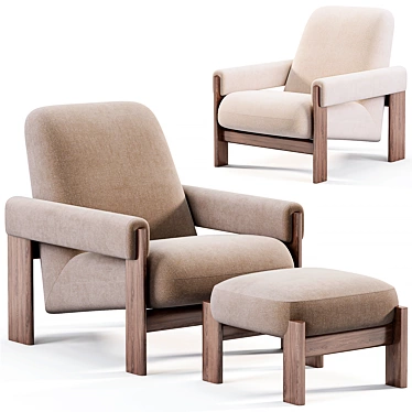 Modern Nils Chair Set 3D model image 1 