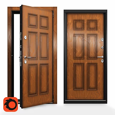 **Title:**
Snegir PRO Cold-Resistant Exterior Door 3D model image 1 