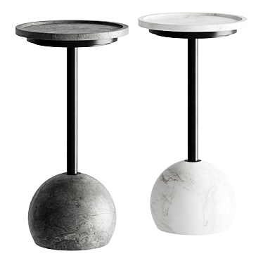 Viola Black Marble Accent Table 3D model image 1 