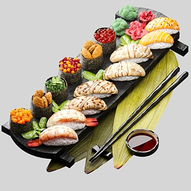 Sushi Board with Fillings 3D model image 1 