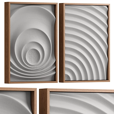 Harmonious Wall Sculpture, Plaster-Woodsemblage 3D model image 1 