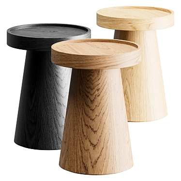 Sleek Black Round Accent Table 3D model image 1 