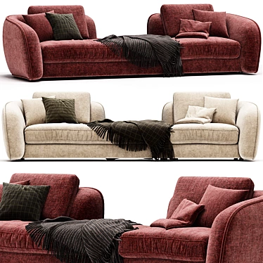 Modern Modular Fabric Sofa: LEVANTE 3D model image 1 