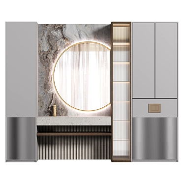 Modern Modular Bathroom Cabinet 3D model image 1 