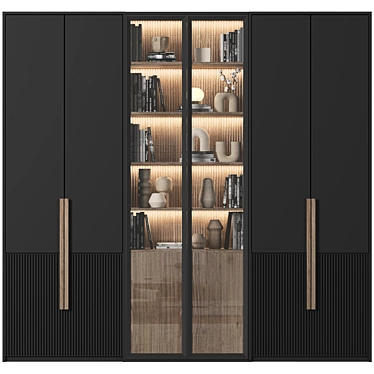 Luxury Wood Wardrobe Design 3D model image 1 