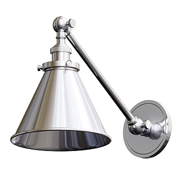 Silver 20th C Library Sconce 3D model image 1 