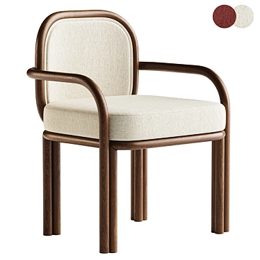 Sleek James Dining Chair 3D model image 1 