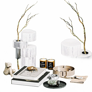 White Sage Decor Set 3D model image 1 