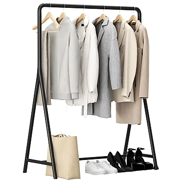 Luxury Outerwear Rack Set 01 3D model image 1 