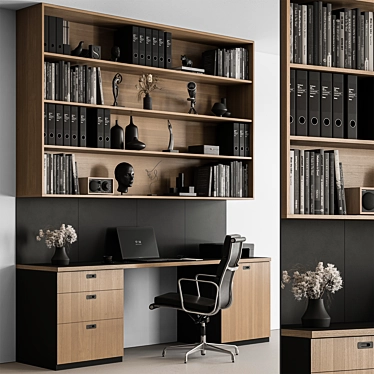 Modern Home Office Furniture Set 3D model image 1 