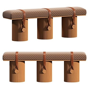 Fendi Casa F-ench Bench - Stylish Harmony 3D model image 1 