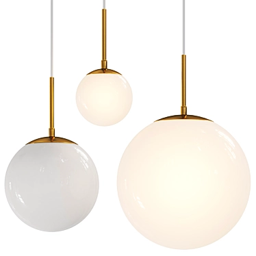 Sleek Nordic Pendant Lighting 3D model image 1 