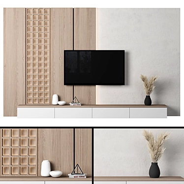 Modular TV Wall Unit 3D model image 1 