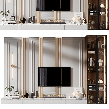 Modern TV Wall Shelf Decor 3D model image 1 