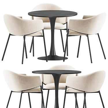 Modern Tulip Dining Furniture Set 3D model image 1 