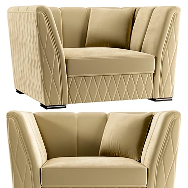 Contemporary Beige Marsele Armchair 3D model image 1 