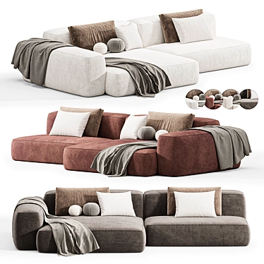 Contemporary Modular Sofa by Tamamm 3D model image 1 