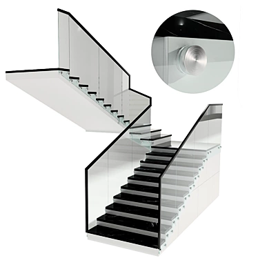 Modern Staircase Model No39 3D model image 1 