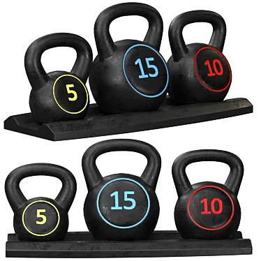 Zeny HDPE Kettlebell Set Rack 3D model image 1 