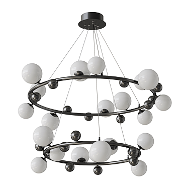 Elegant Ring Chandelier with 9+12 Lights 3D model image 1 