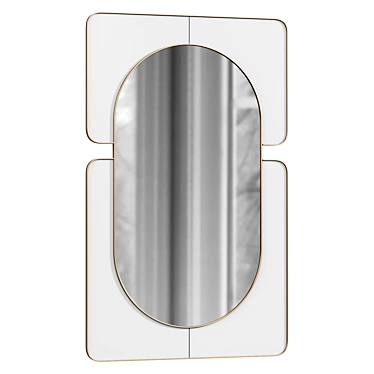 Sleek White Embrace Mirror 3D model image 1 