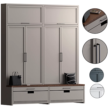 Modern MDF Hallway Cabinet 3D model image 1 