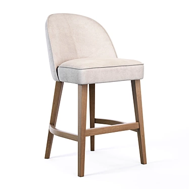 Viola Bar Stool Birch Textile Leather 3D model image 1 