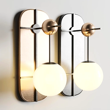 Sleek Glass Wall Light 3D model image 1 