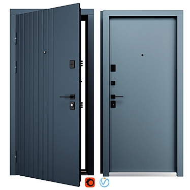 Delica Metal Entry Door Set 3D model image 1 