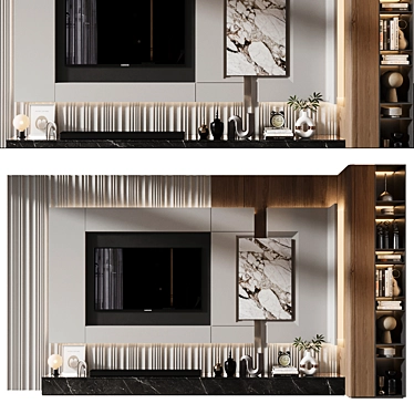 Modern TV Wall Decor Shelf 3D model image 1 