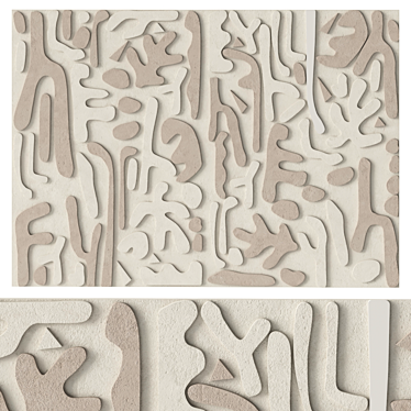 Dimensional Stone Relief Panel Wall Art 3D model image 1 